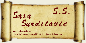 Saša Šurdilović vizit kartica